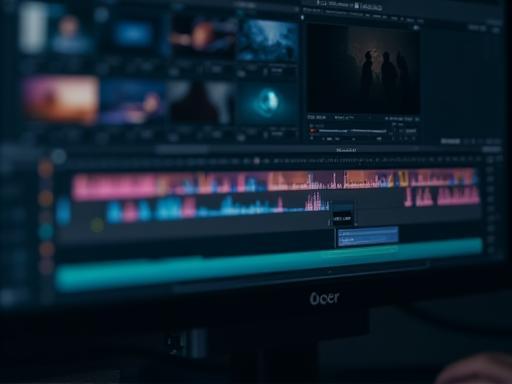 Video editing timeline on computer screen